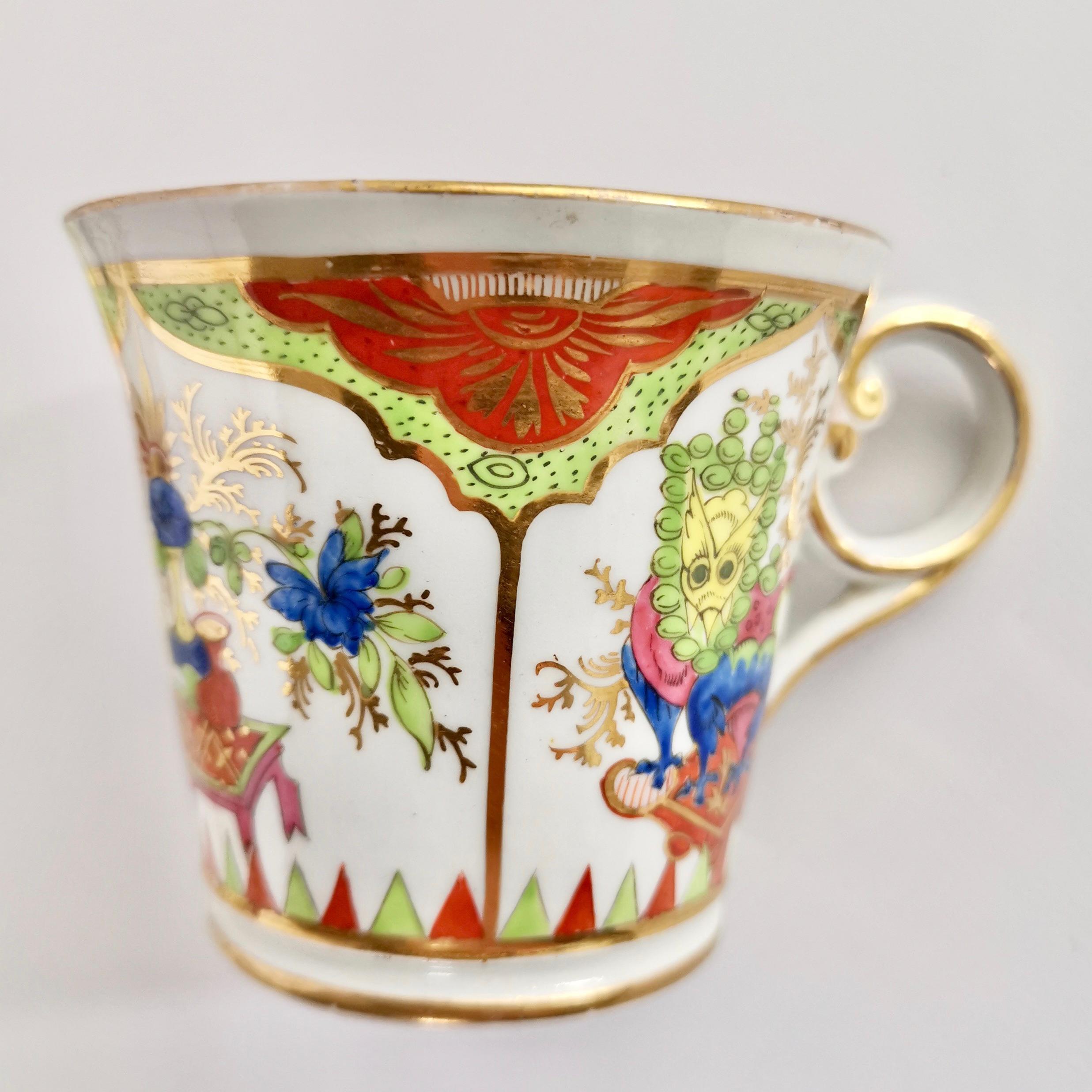 Set of 6 Chamberlain's Worcester Porcelain Coffee Cups, Dragons, circa 1810 1