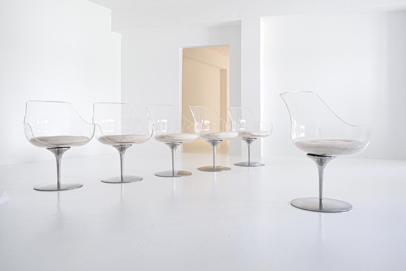 Set of 6 Champagne Chairs by Estelle & Erwine Laverne In Fair Condition For Sale In Frankfurt am Main, DE