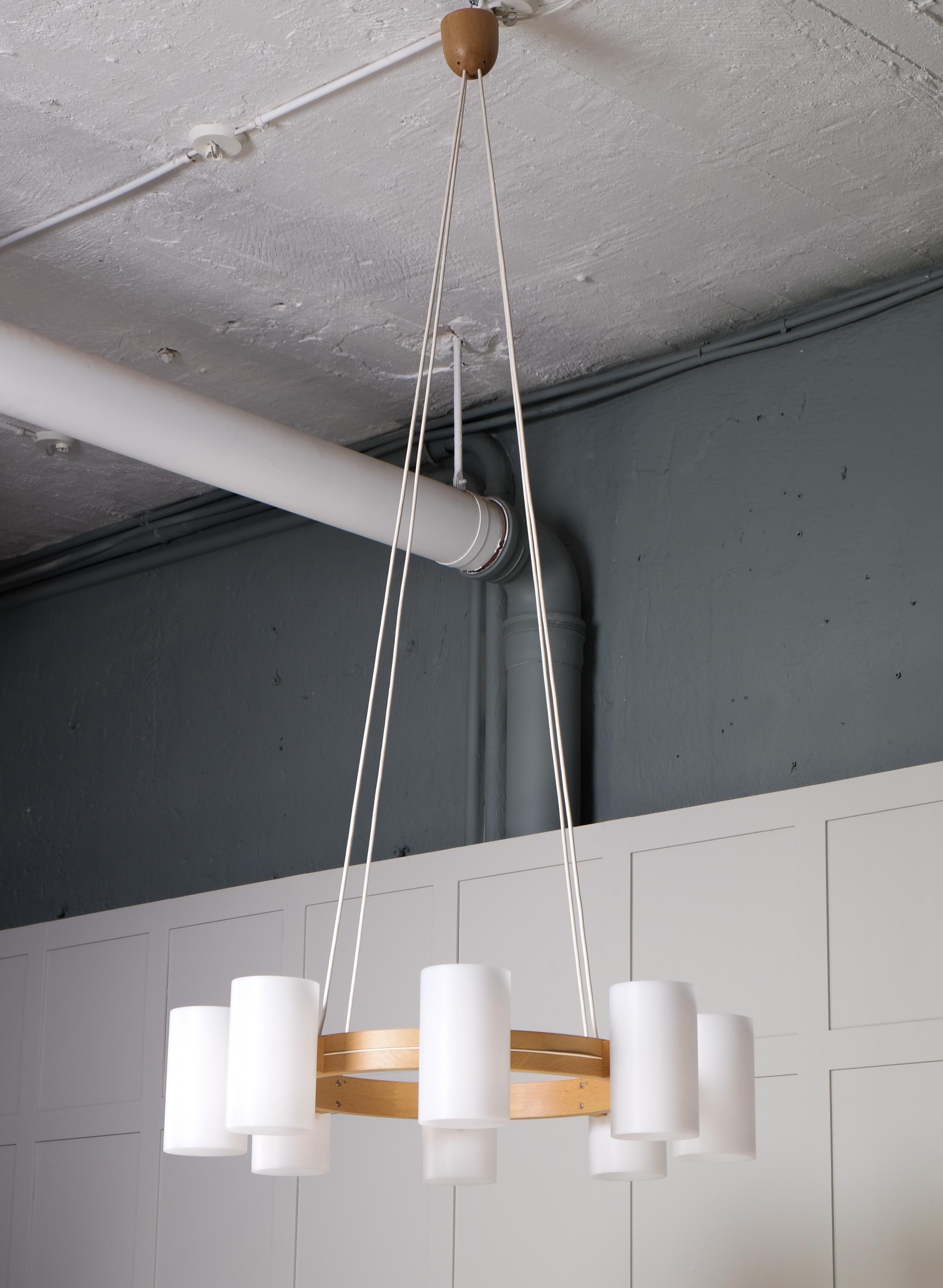 Set of 6 Chandeliers by Uno & Östen Kristiansson for Luxus, 1960s For Sale 3