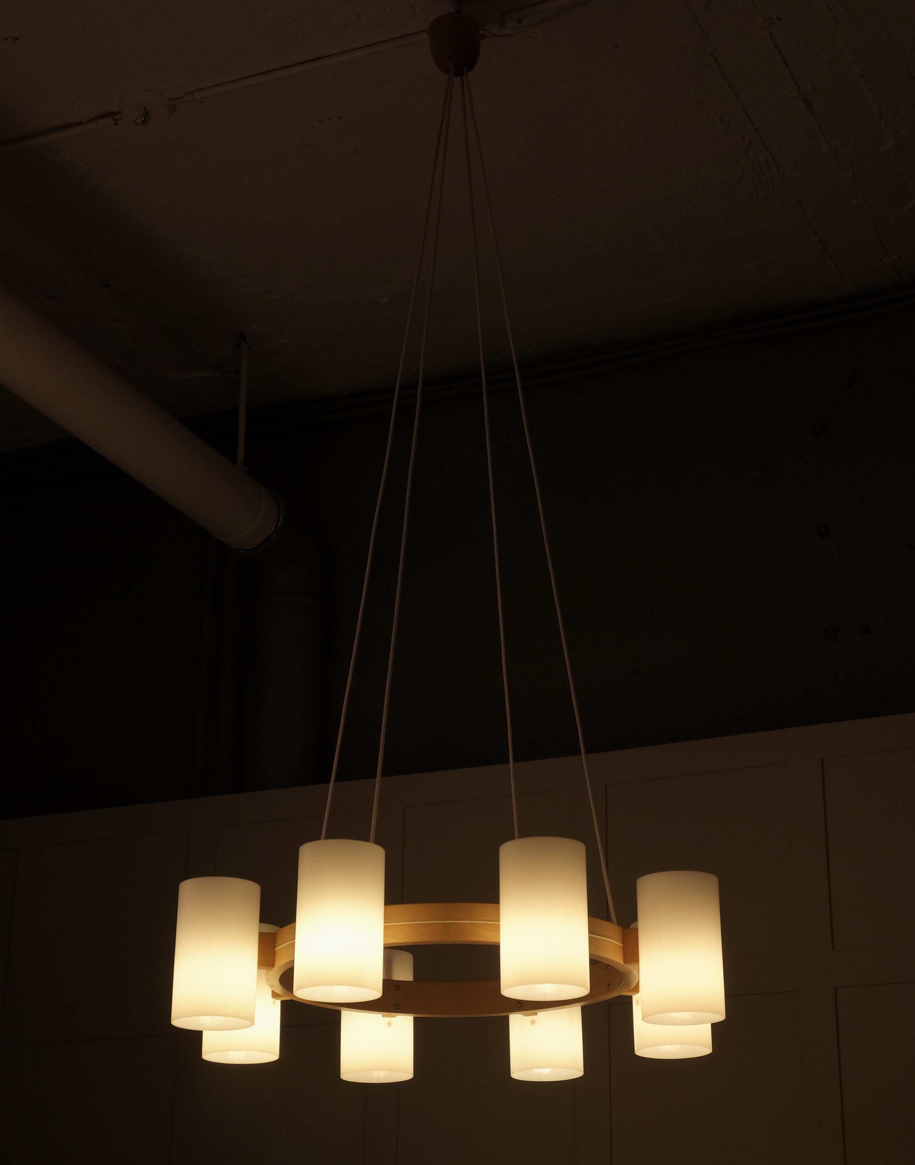 Set of 6 Chandeliers by Uno & Östen Kristiansson for Luxus, 1960s For Sale 4