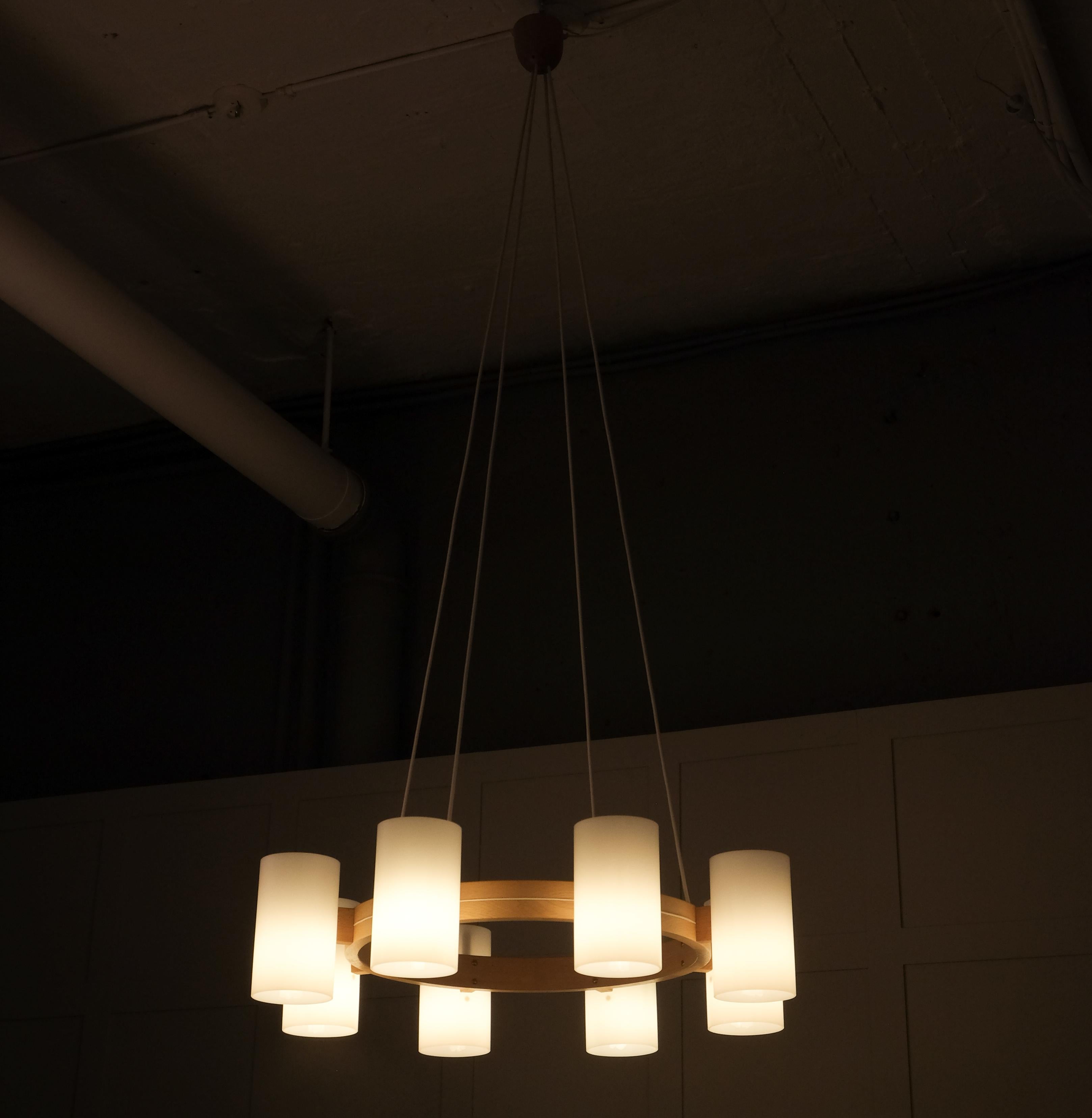 Set of 6 Chandeliers by Uno & Östen Kristiansson for Luxus, 1960s For Sale 5