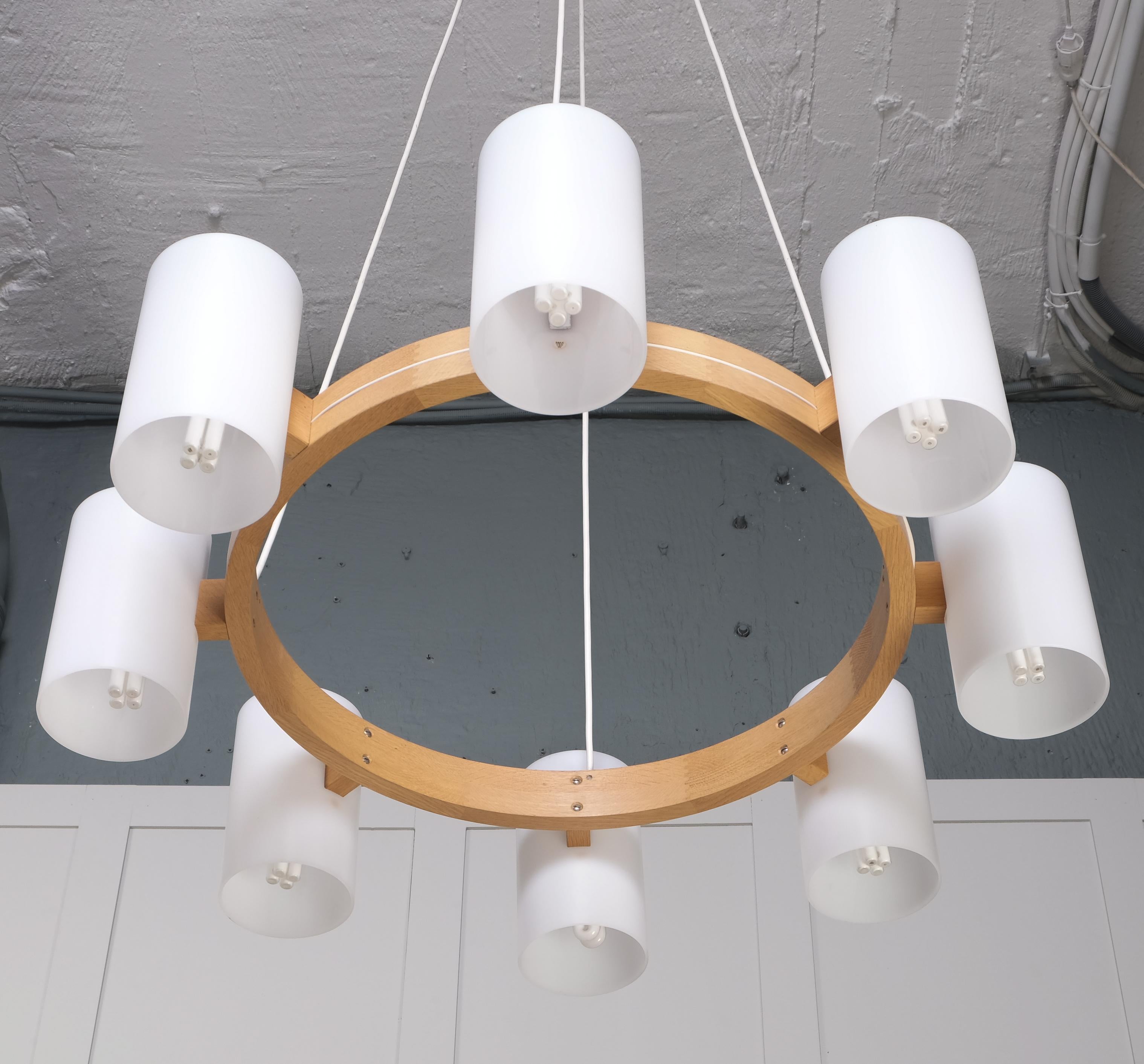 Set of 6 Chandeliers by Uno & Östen Kristiansson for Luxus, 1960s For Sale 6