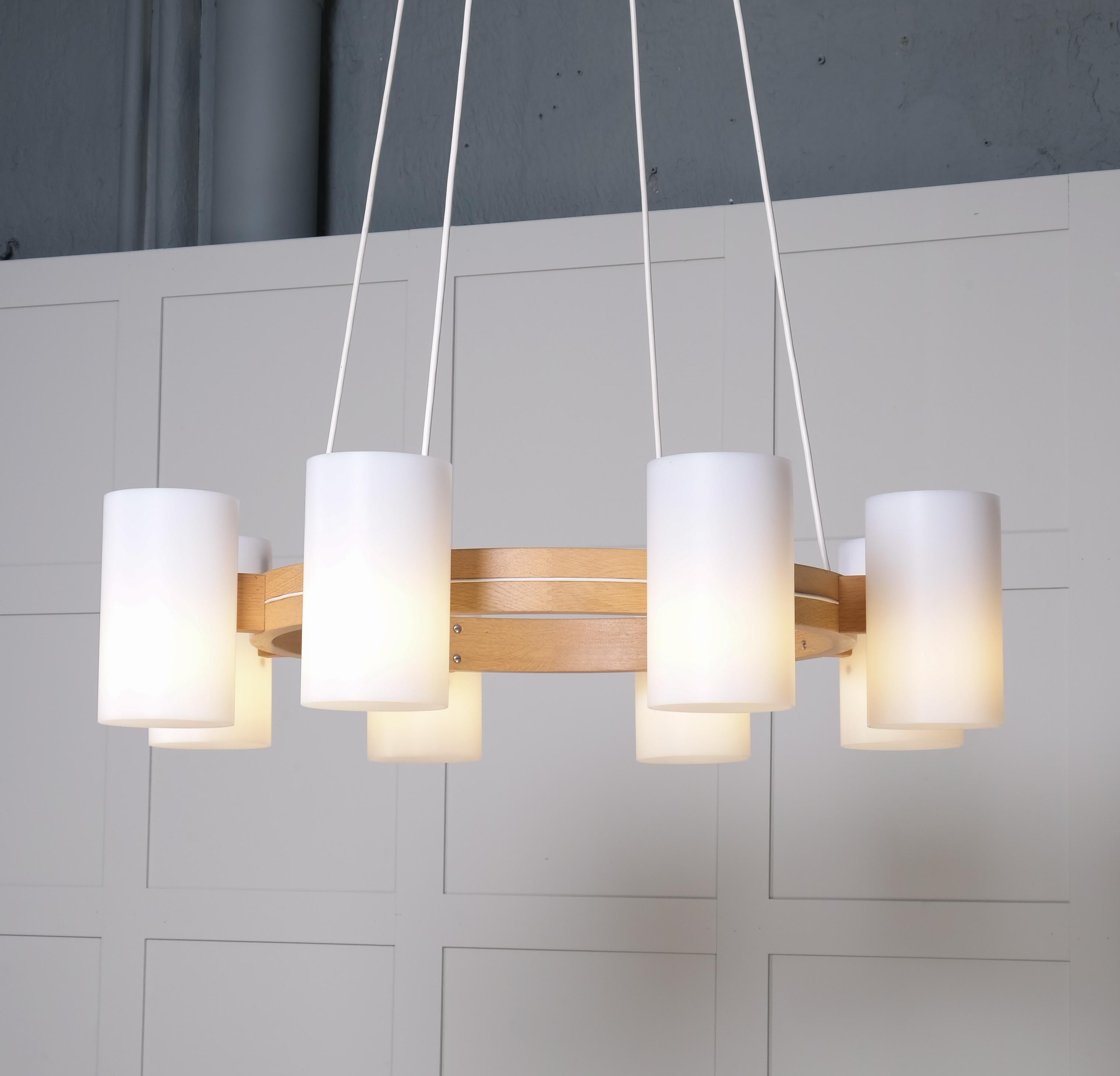 Set of 6 Chandeliers by Uno & Östen Kristiansson for Luxus, 1960s For Sale 1