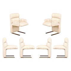 Set of 6 Channel-Tufted Post-Modern Dining Chairs by Finesse, 1970s, Signed