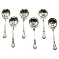 Retro Set of 6 Chantilly Sterling Silver Boullion Spoons by Gorham