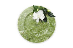 Charger Plates Platters Serveware Set of 6 in Green Marble Collectible Handmade