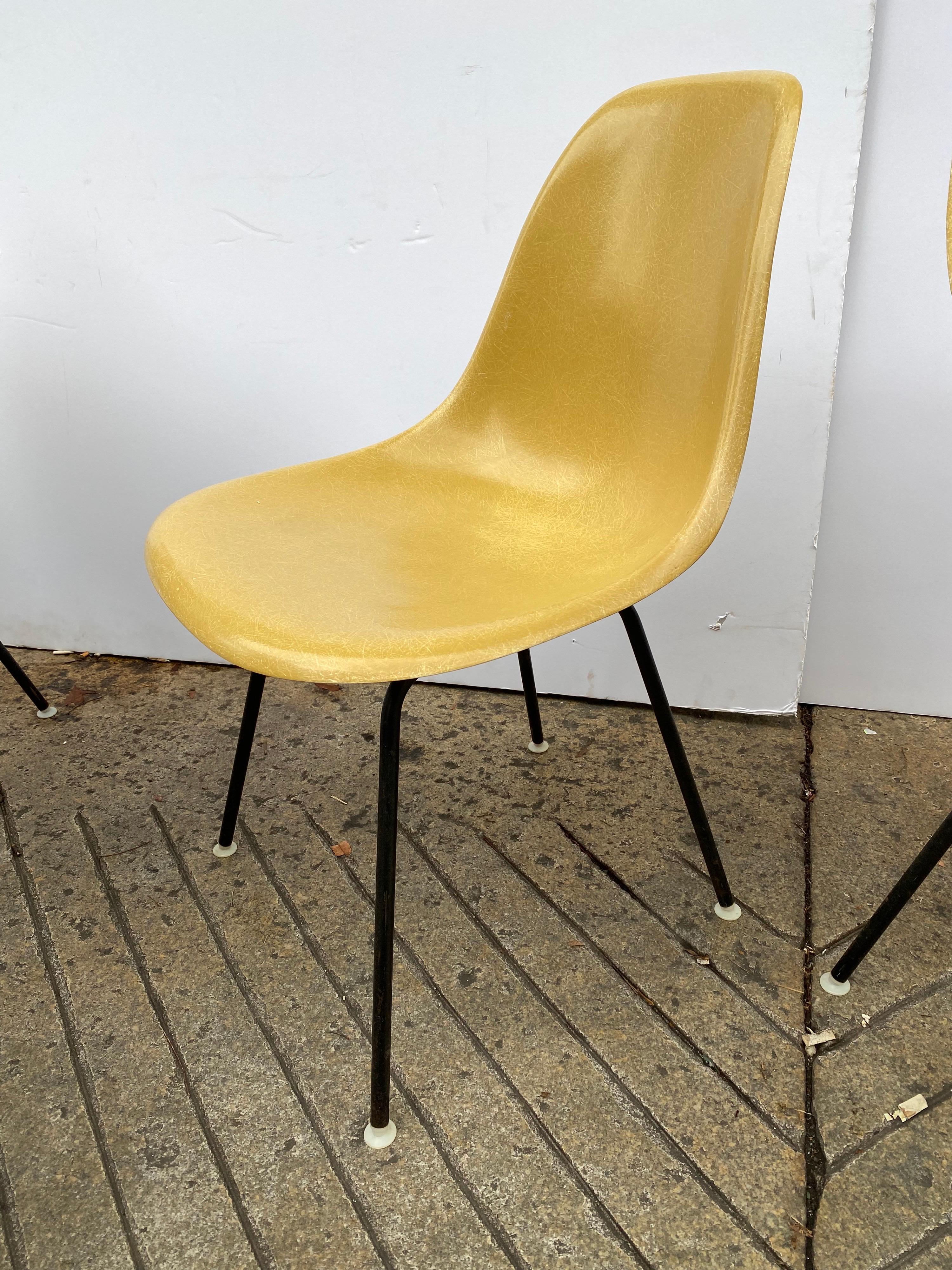 Set of 6 Charles and Ray Eames Fiberglass Chairs 4