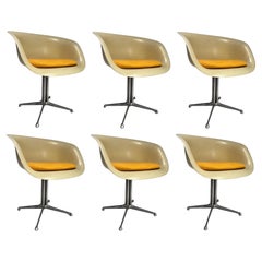 Set di 6 poltrone "LA FONDA" in fibra di vetro di Charles and Ray Eames, H. Miller