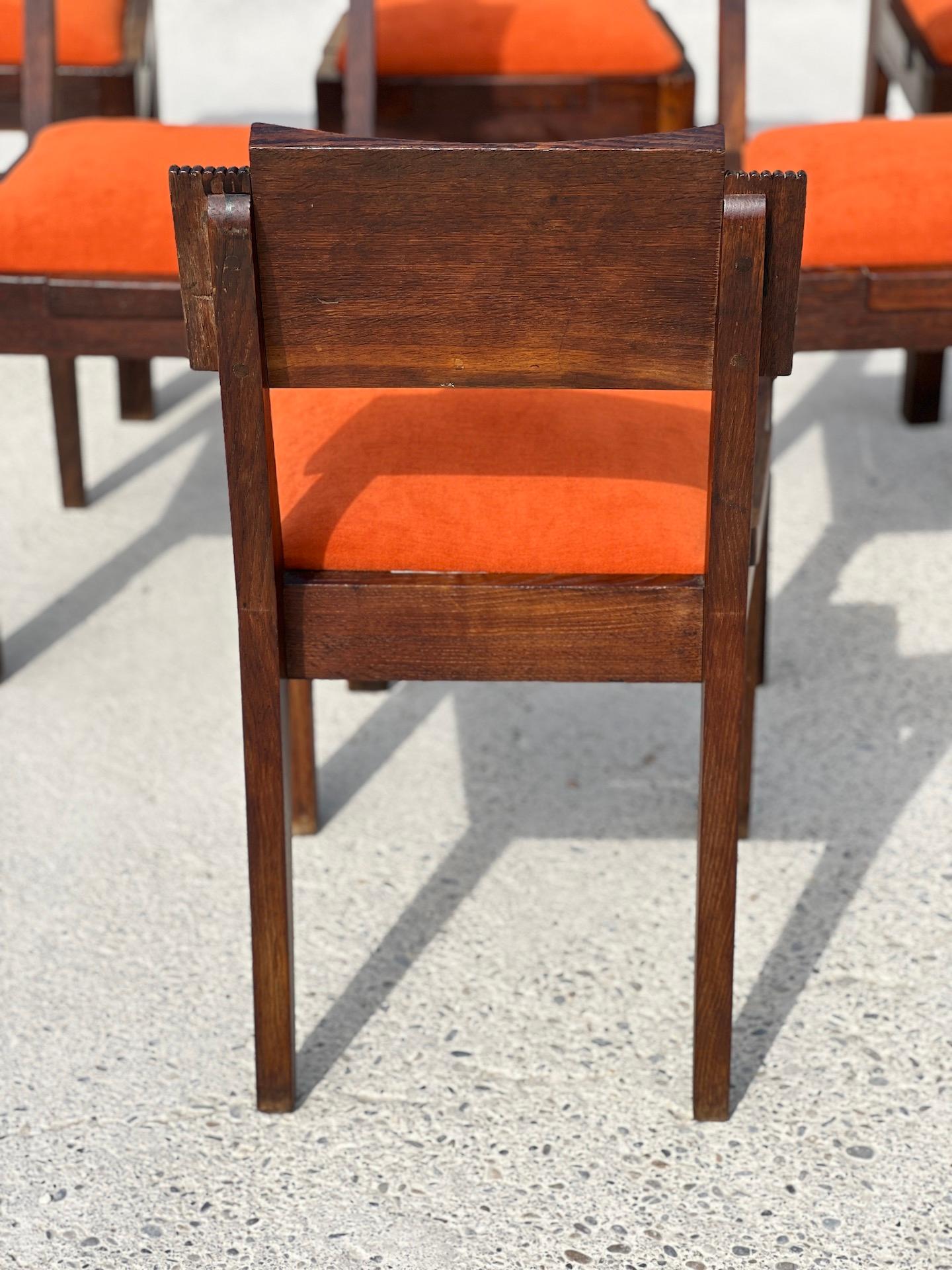 Set of 6 Charles Dudouyt Chairs Signed, 1940 3