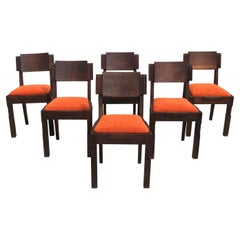 Set of 6 Charles Dudouyt Chairs Signed, 1940