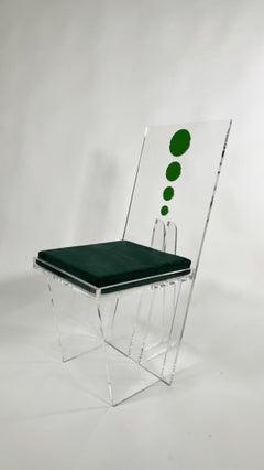 Set of 6 Charles Hollis Jones American Multi-Colored Lucite Dining Side Chair