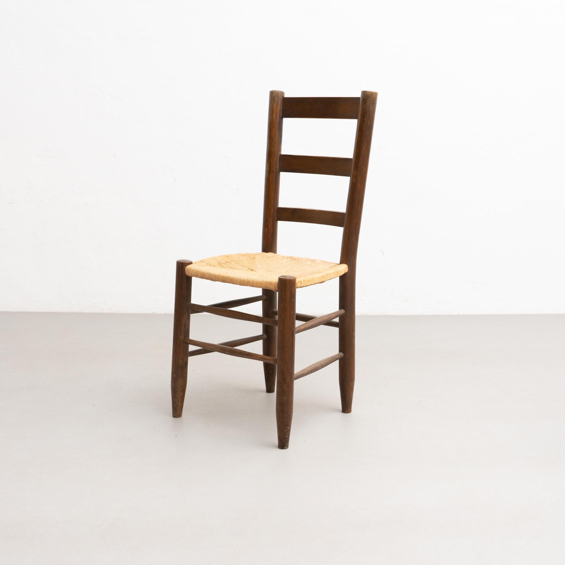 Set of 6 Charlotte Perriand n.19 Chair, Wood Rattan, Mid-Century Modern 9