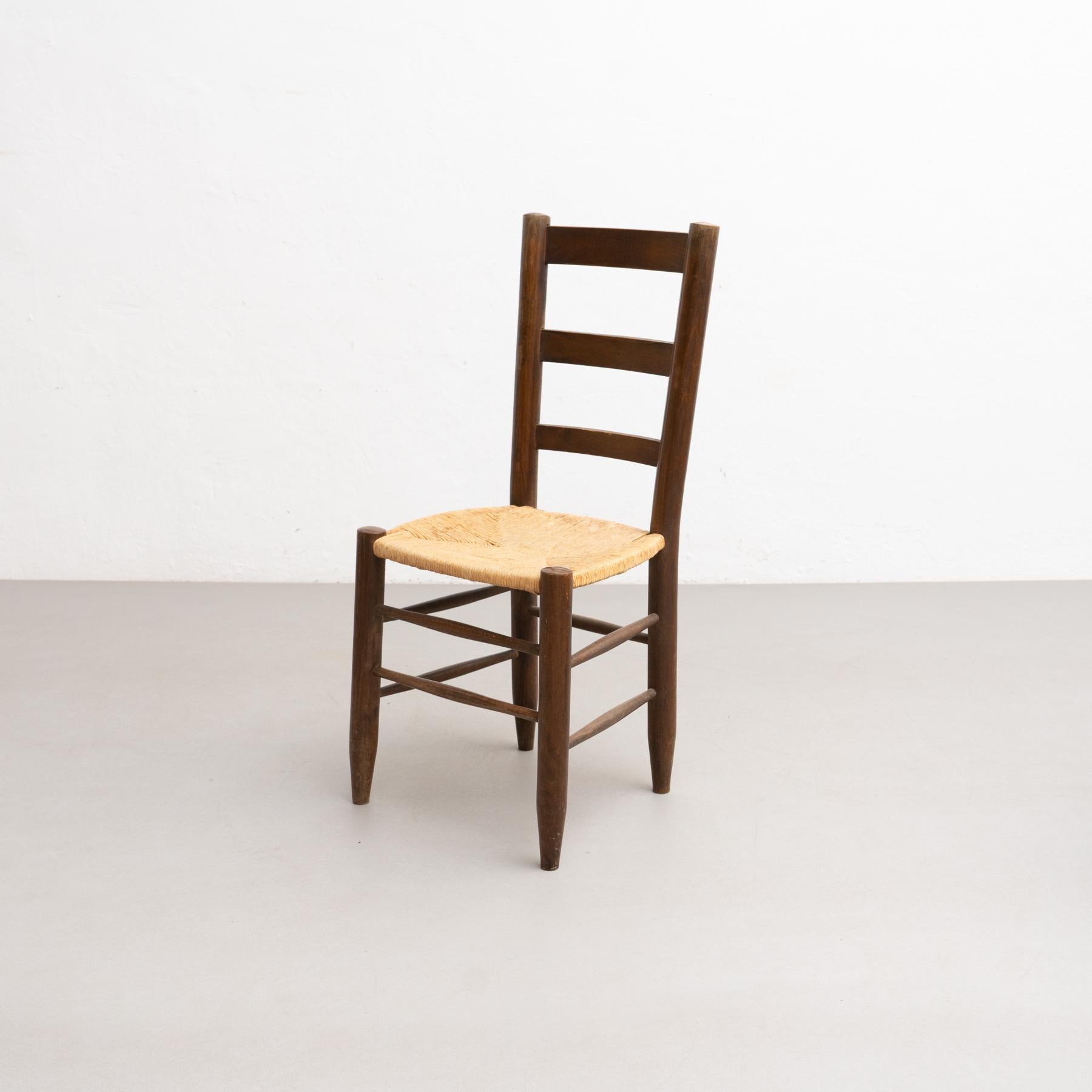 Set of 6 Charlotte Perriand n.19 Chair, Wood Rattan, Mid-Century Modern 10