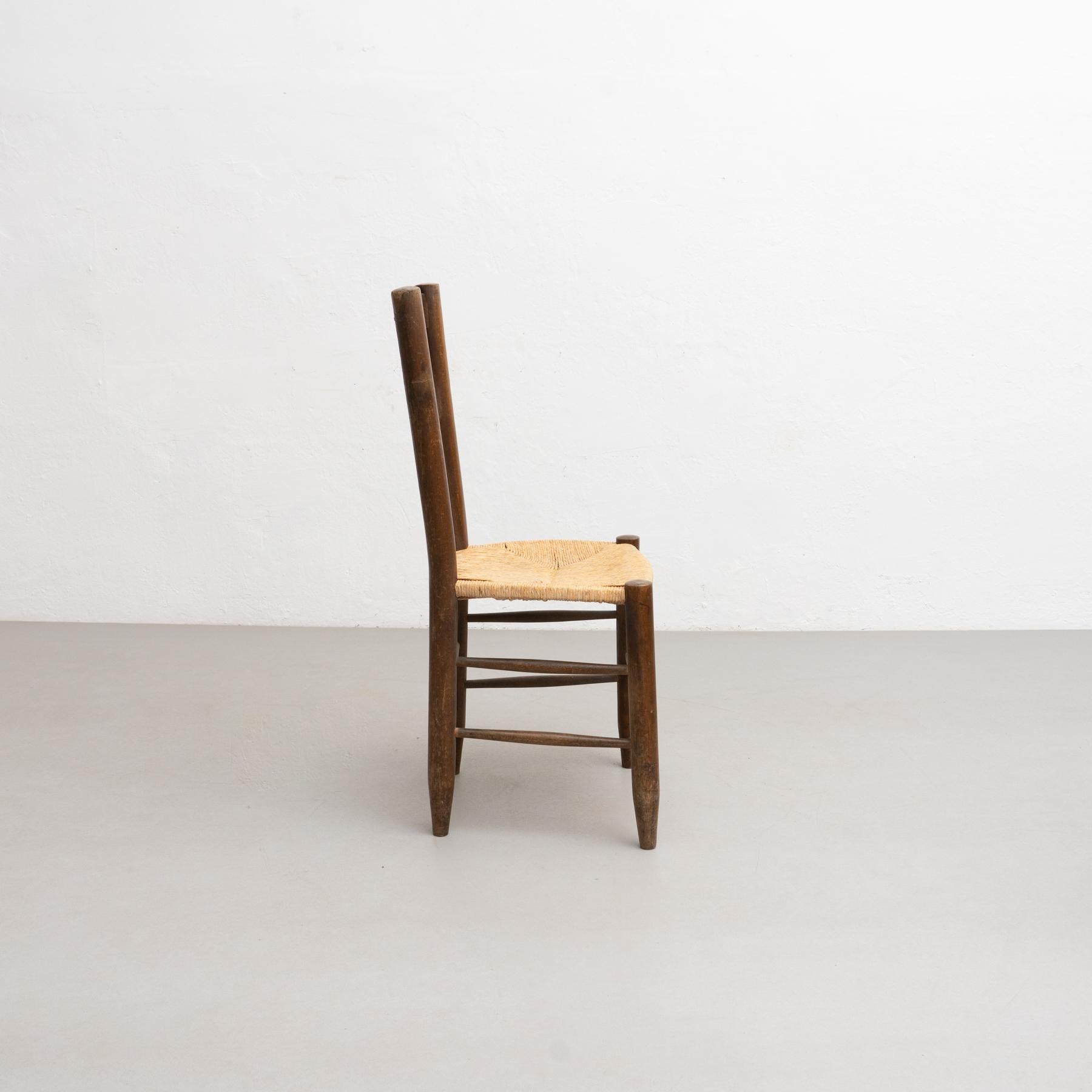 Set of 6 Charlotte Perriand n.19 Chair, Wood Rattan, Mid-Century Modern 15