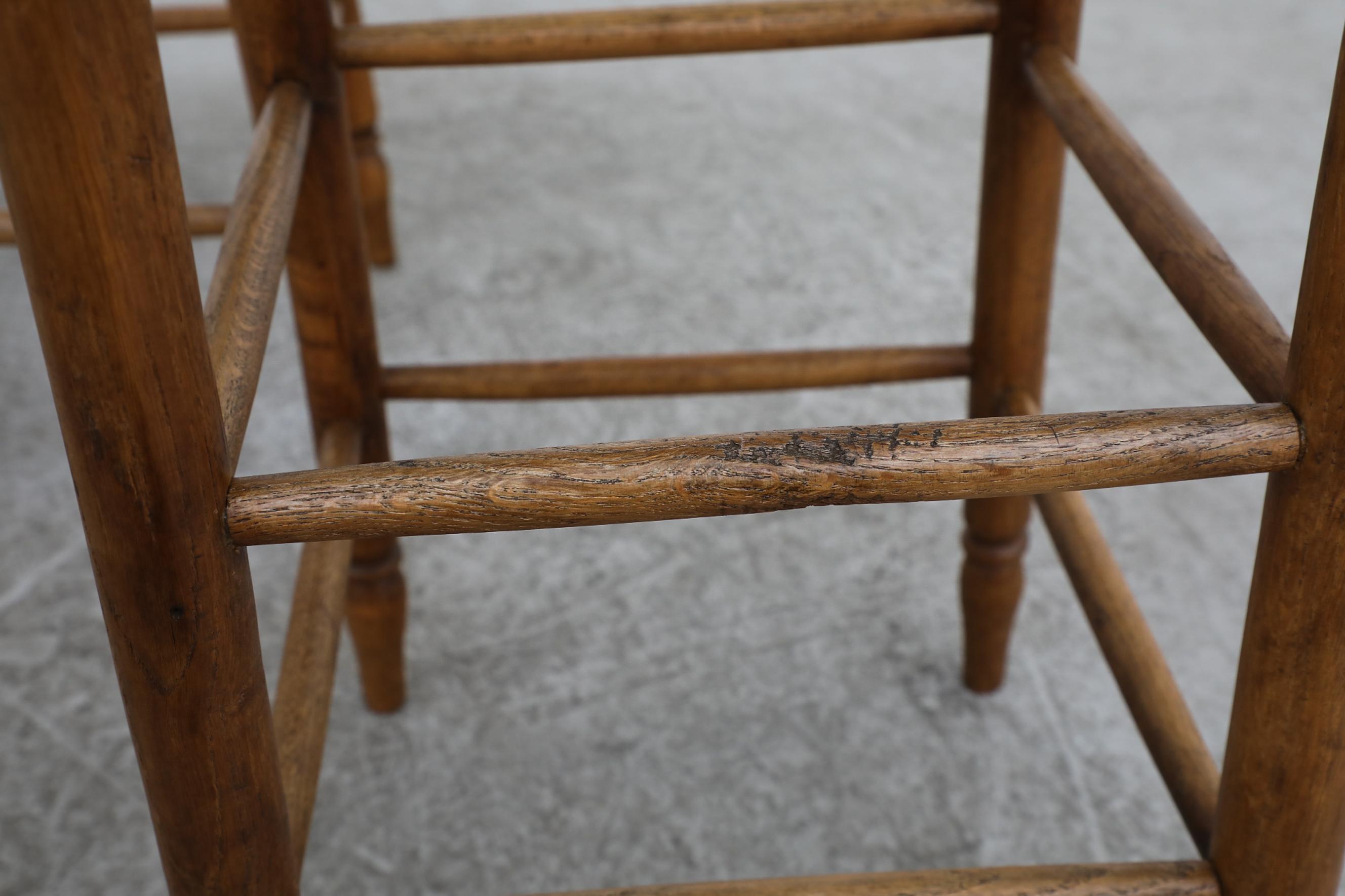 Set of 6 Charlotte Perriand Style Rush and Oak Stools 4
