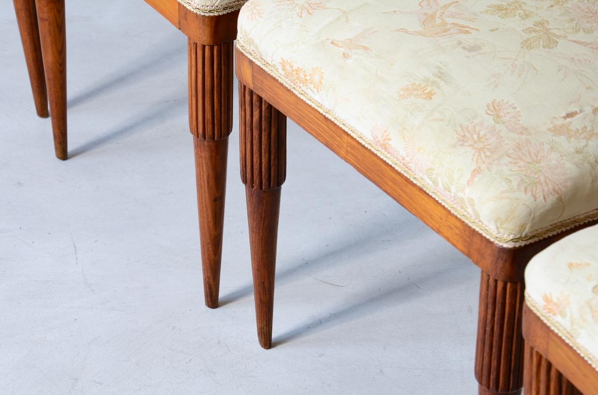 20th Century Set of 6 Italian Mid Century Cherry Dining Chairs by Pier Luigi Colli of Turin For Sale