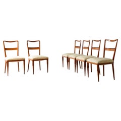 Set of 6 Italian Mid Century Cherry Dining Chairs by Pier Luigi Colli of Turin