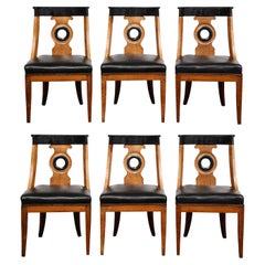 Set of 6 Chic Neoclassical Dining Chairs, 1940s