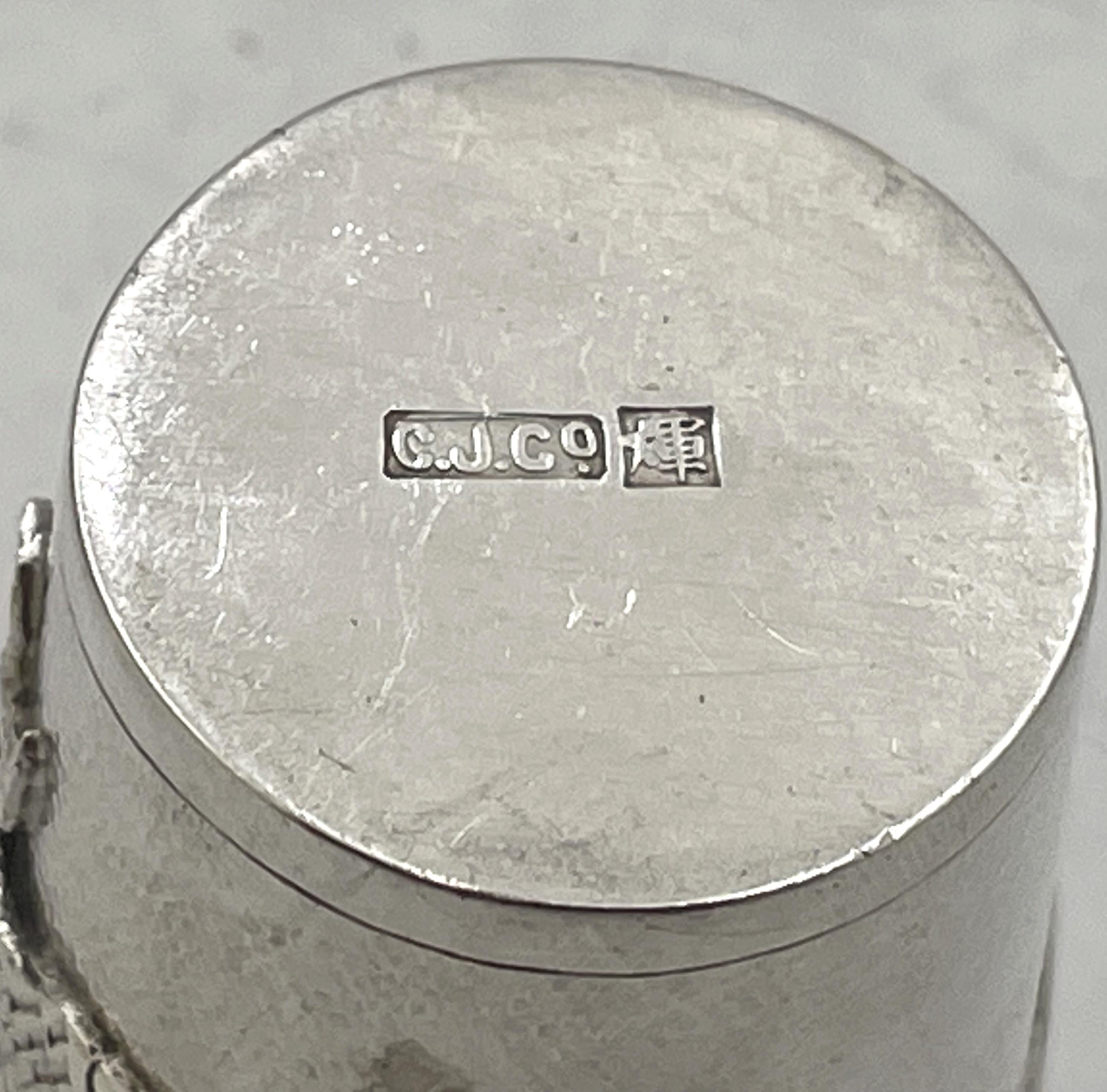 Set of 6 China Jewelry Company Sterling Silver Cups with Dragon Motifs For Sale 2