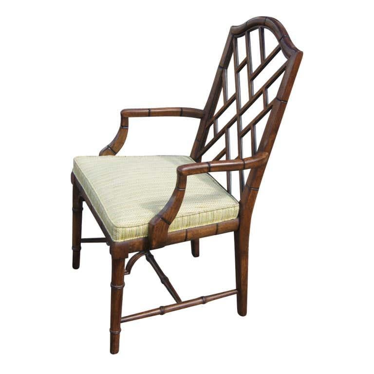Pair Chinese Chippendale Arm Chairs by Century Furniture In Good Condition For Sale In Pasadena, TX