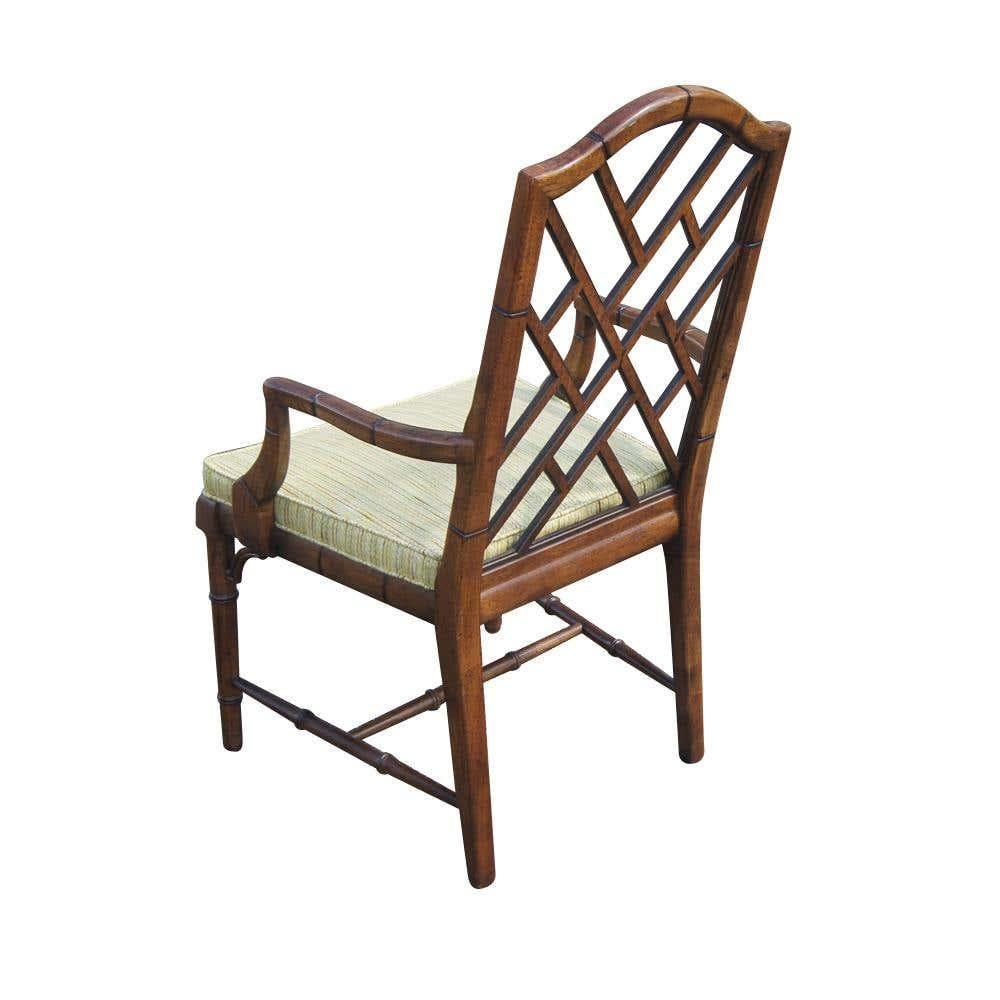 20th Century 6 Chinese Chippendale Arm Chairs by Century Furniture For Sale