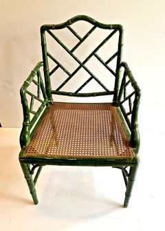 Ensemble de 6 chaises Chippendale chinoises en faux bambou
