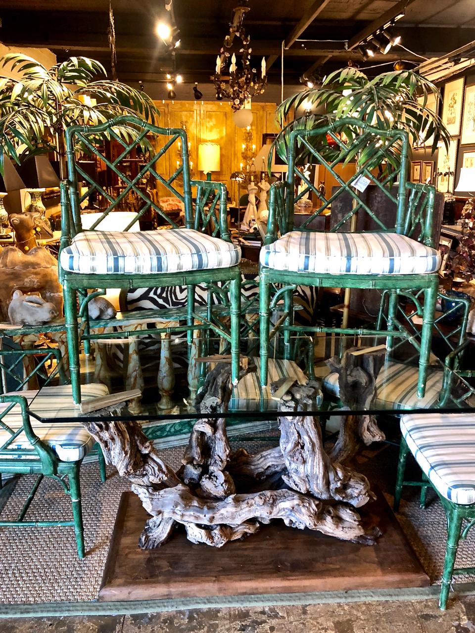 Ensemble de 6 chaises Chippendale chinoises en faux bambou 2