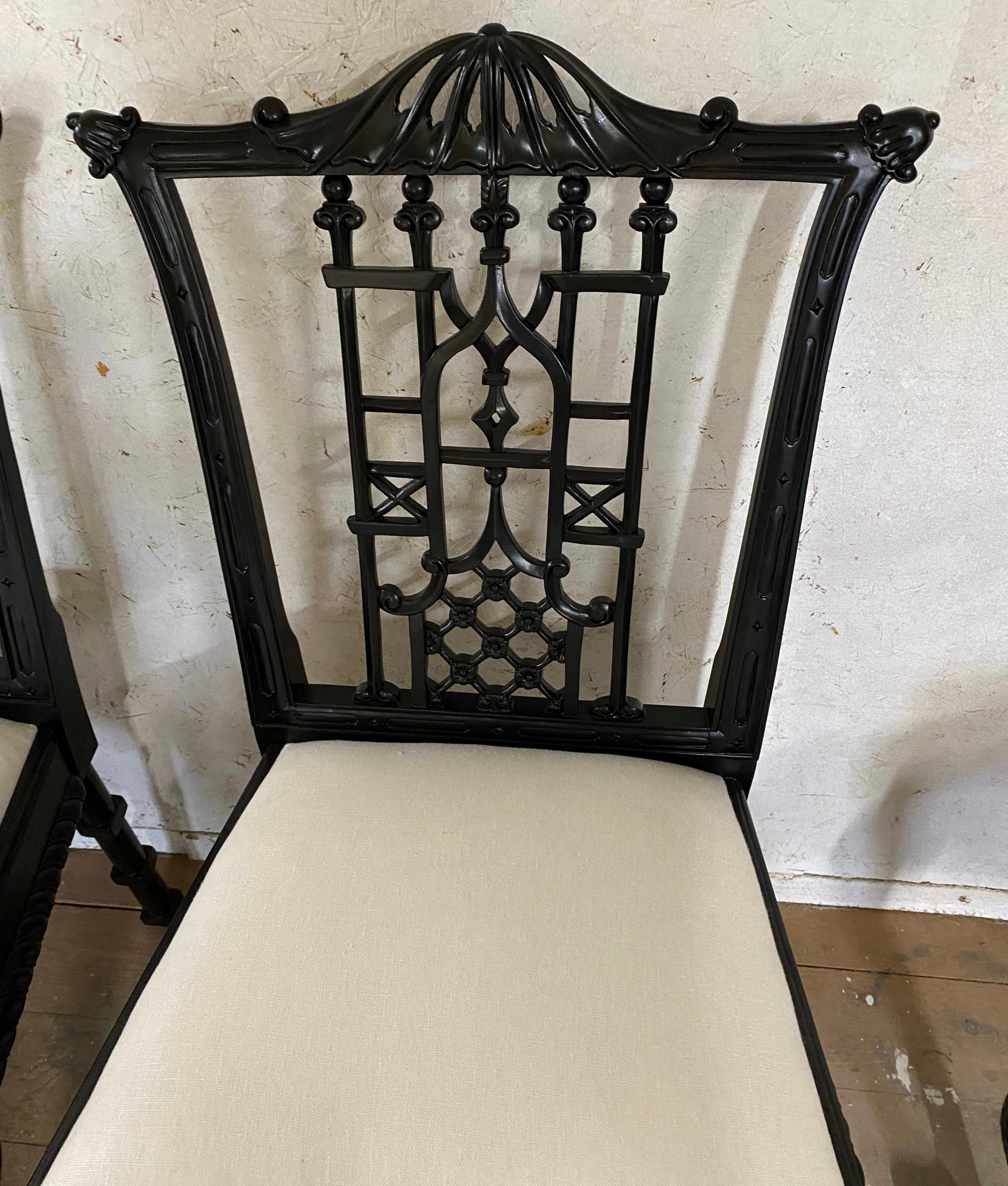 Set of 6 Chinese Chippendale Style Dining Chairs For Sale 5