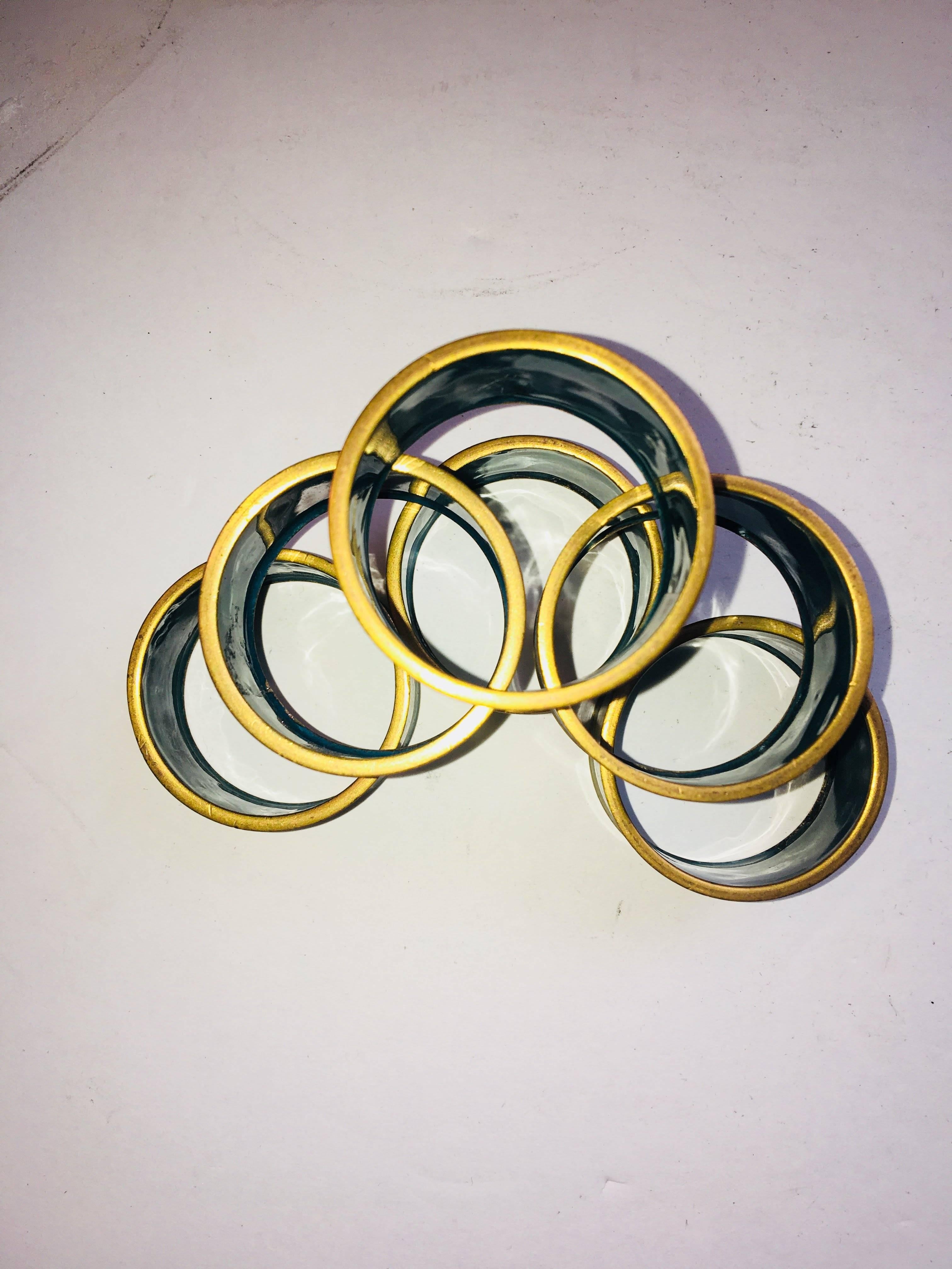 Set of Six Chinese Enamel Napkin Rings 3