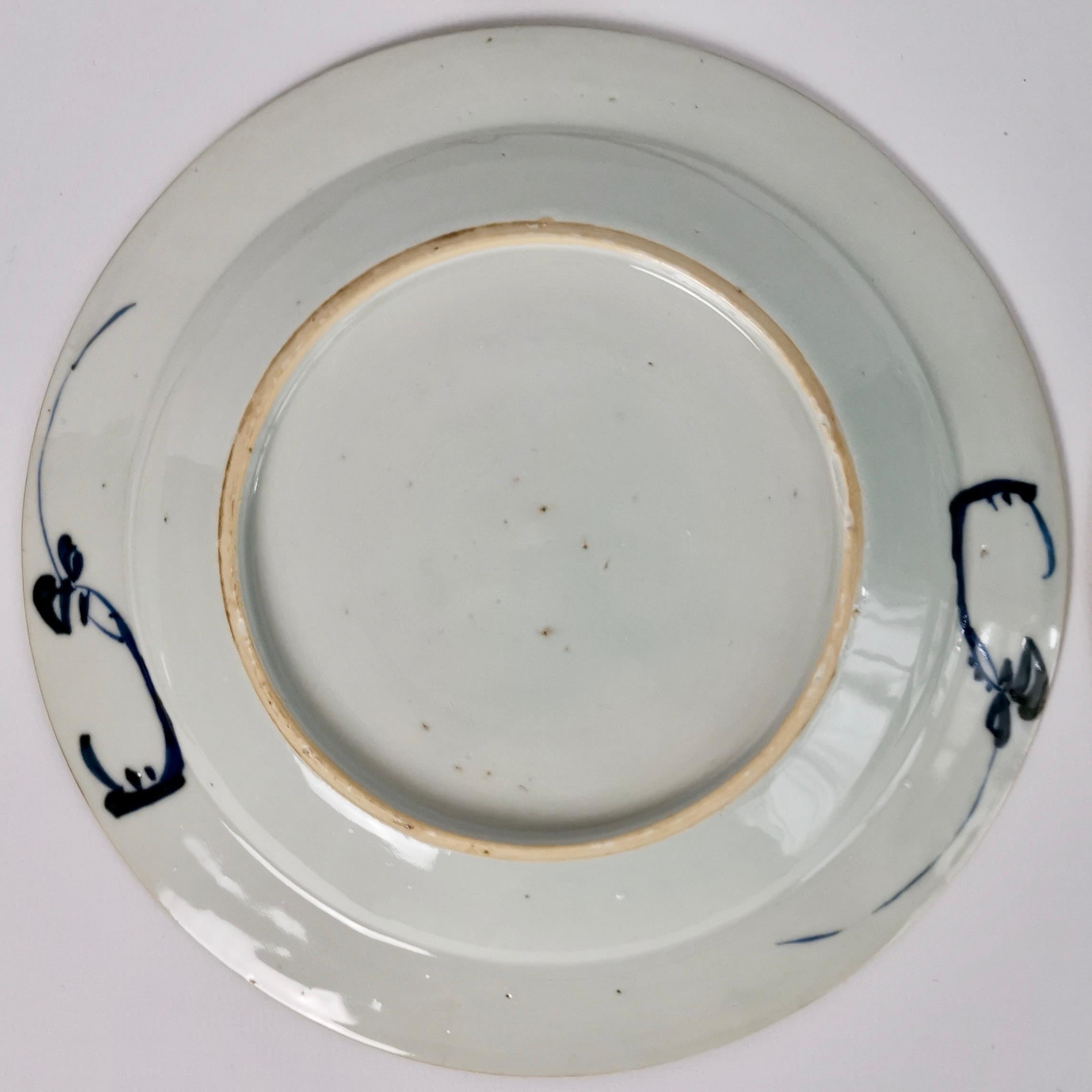 Set of 6 Chinese Export Plates, Roses Blue and White, Qianlong, circa 1780 6