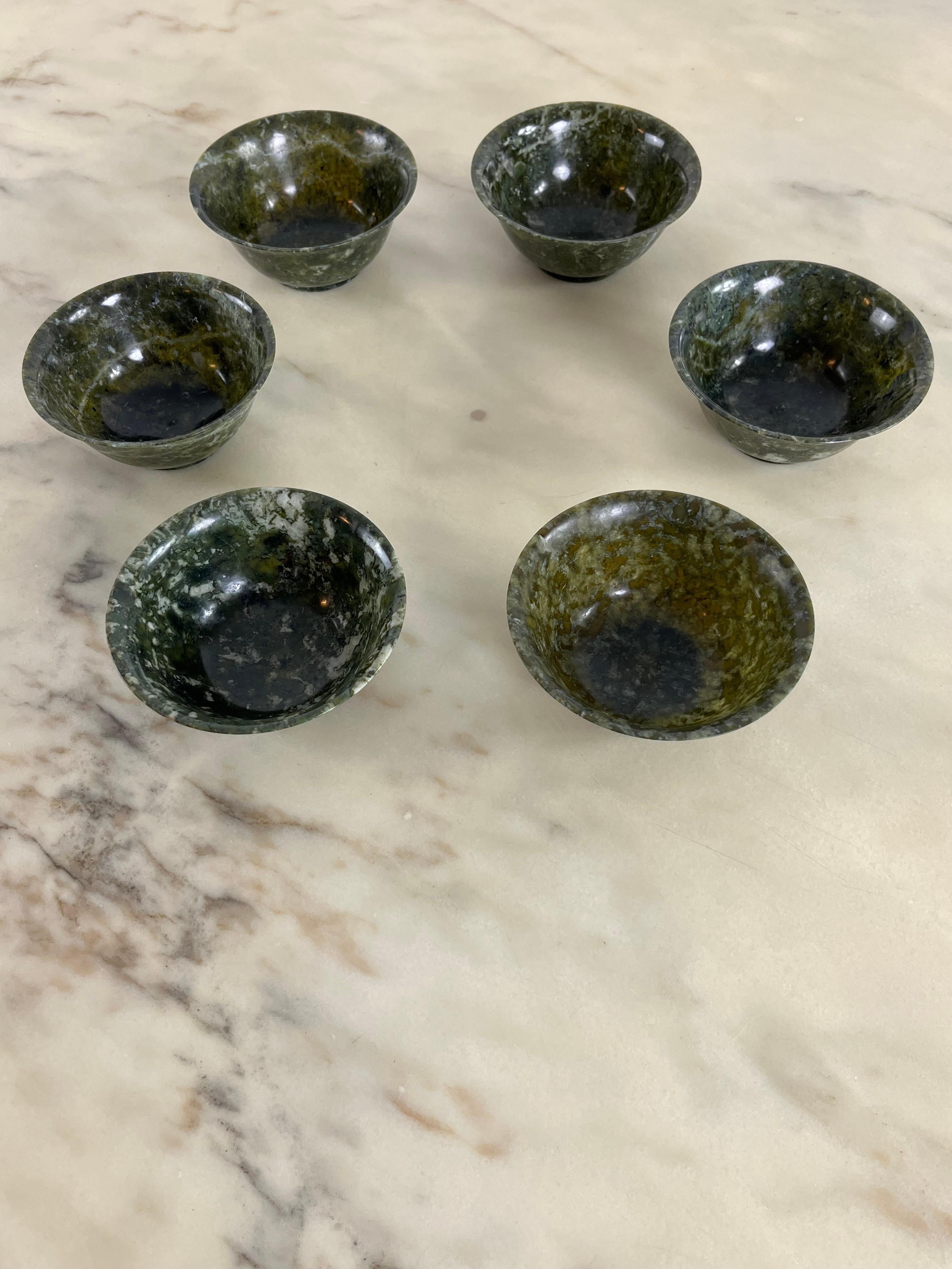 Set of 6 Chinese Jade Bowls, 1930s For Sale 8