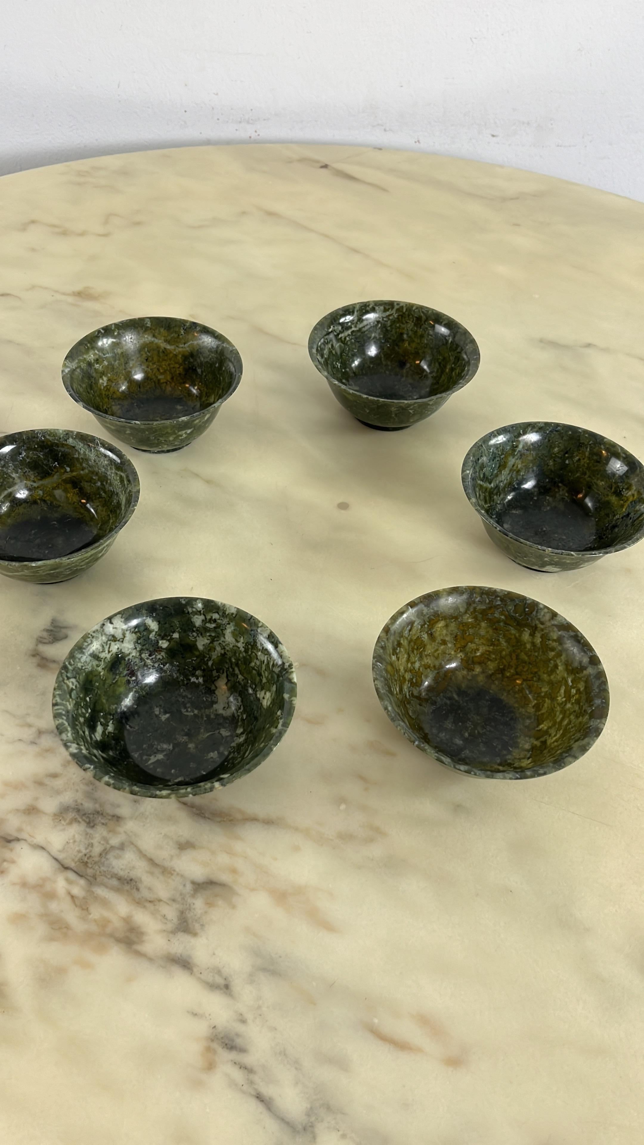 Set of 6 Chinese Jade Bowls, 1930s For Sale 10