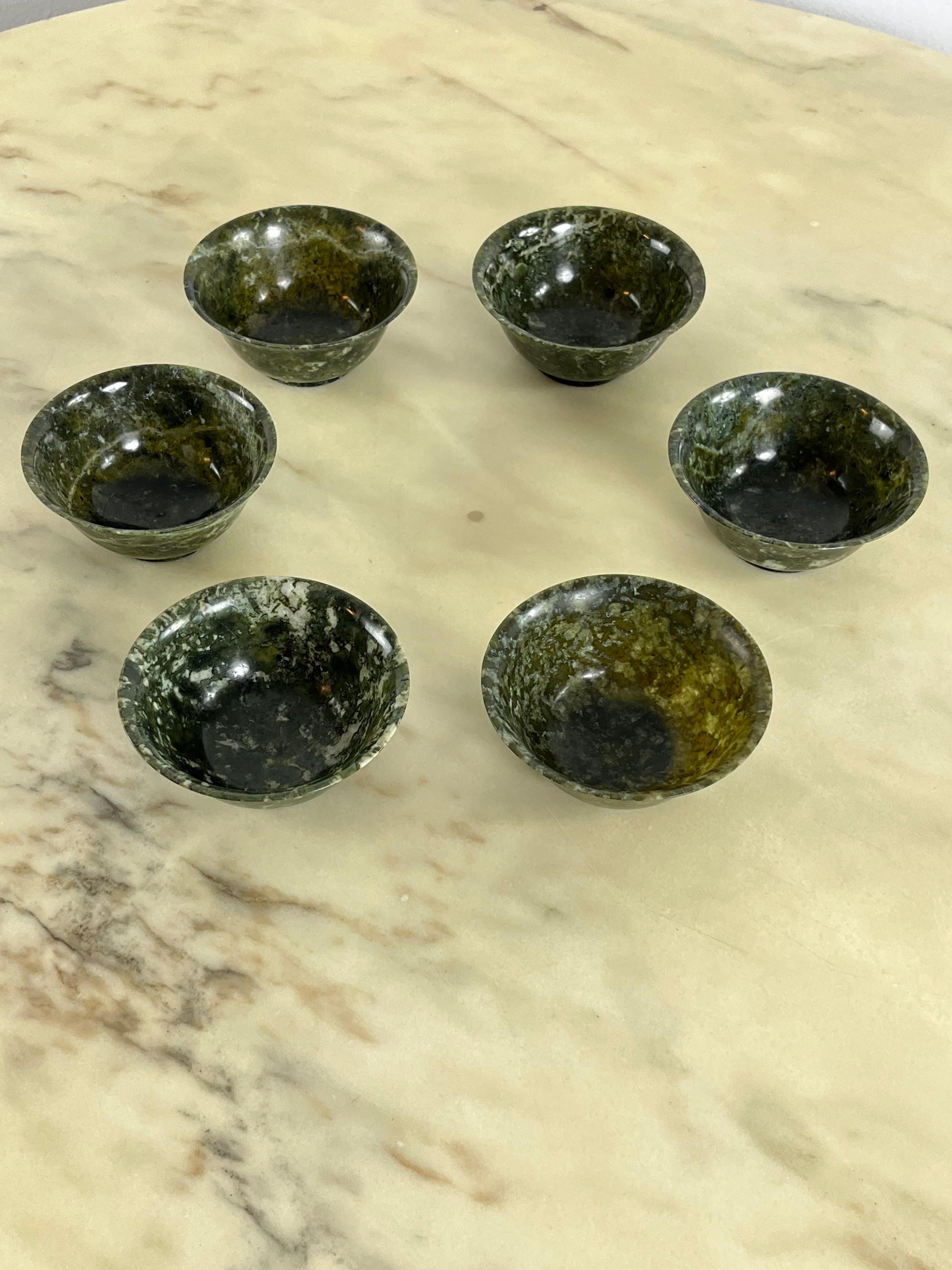 Set of 6 Chinese Jade Bowls, 1930s In Good Condition For Sale In Palermo, IT