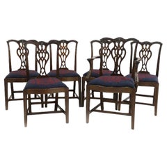 Juego de 6 sillas de comedor estilo Chippendale fabricadas por Hampton & Sons Londres