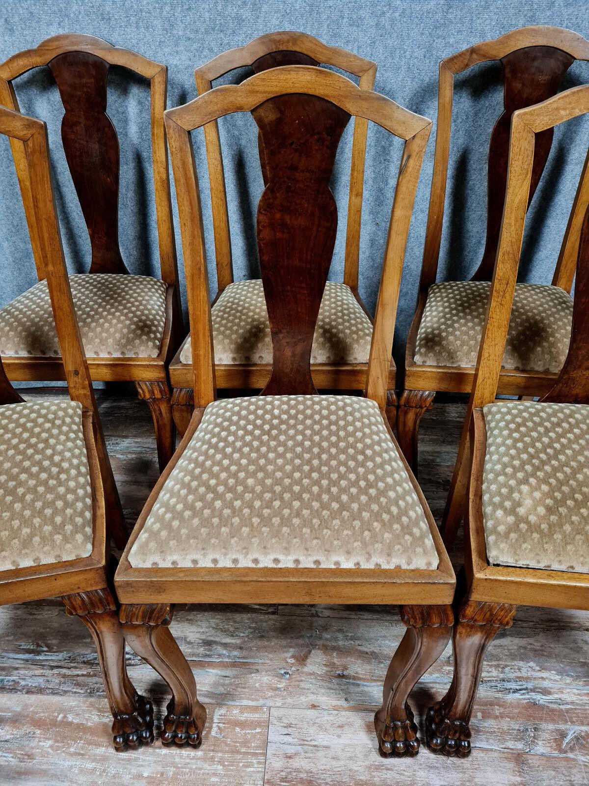 Empire Set of 6 Chippendale Chairs in Light and Dark Mahogany -1X56 For Sale