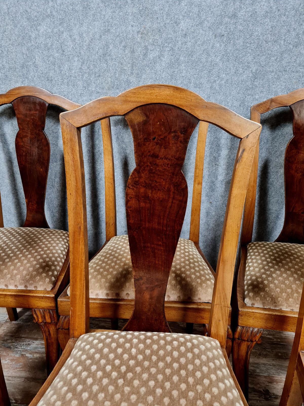 French Set of 6 Chippendale Chairs in Light and Dark Mahogany -1X56 For Sale