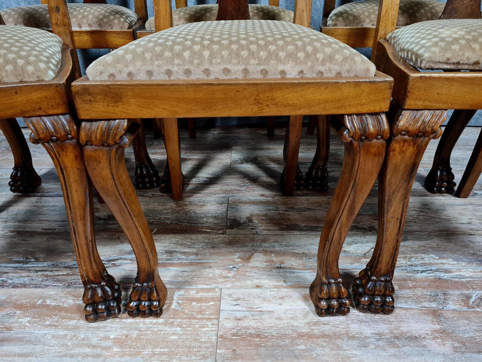 Set of 6 Chippendale Chairs in Light and Dark Mahogany -1X56 In Good Condition For Sale In Bordeaux, FR