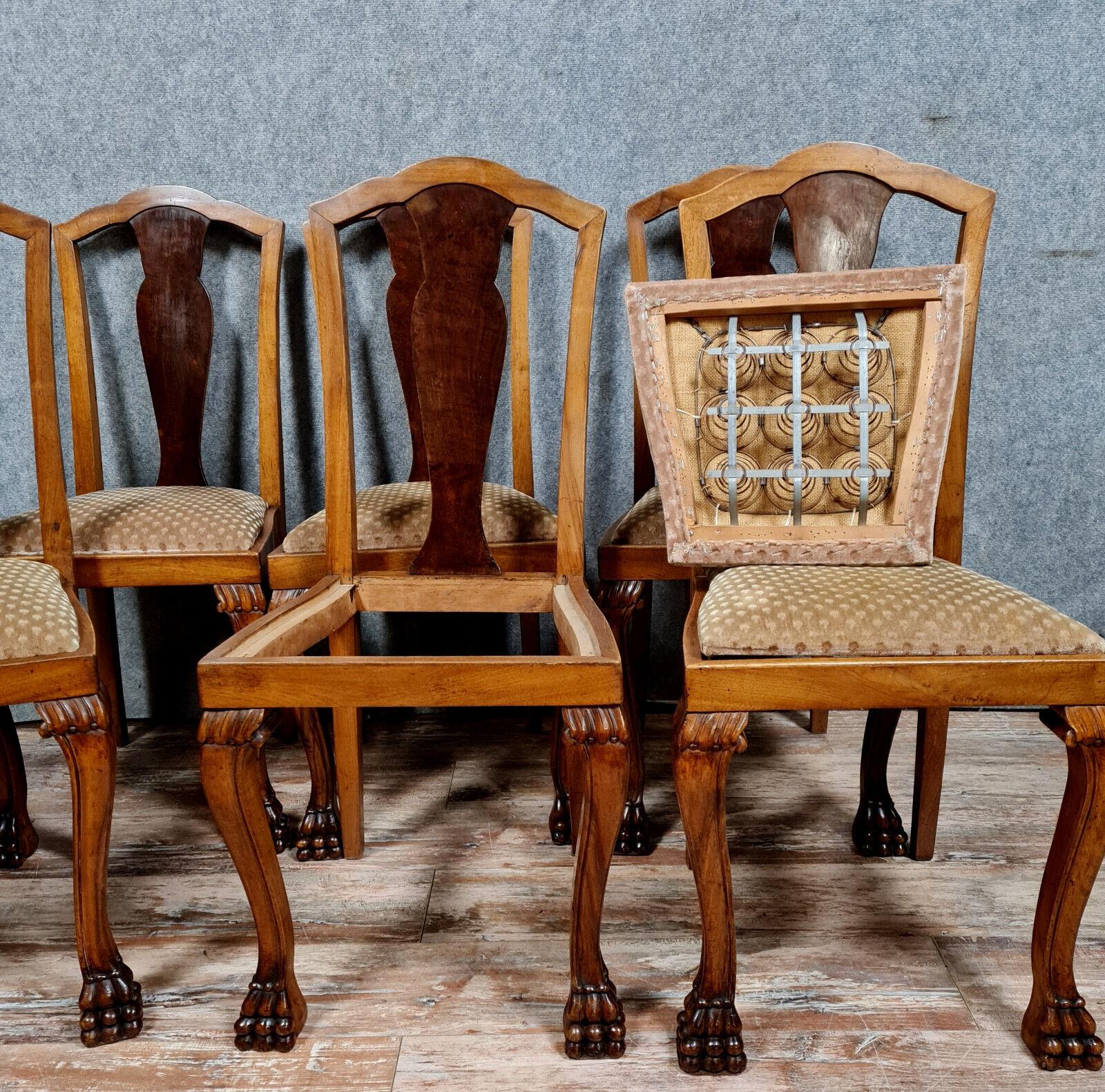Set of 6 Chippendale Chairs in Light and Dark Mahogany -1X56 For Sale 1