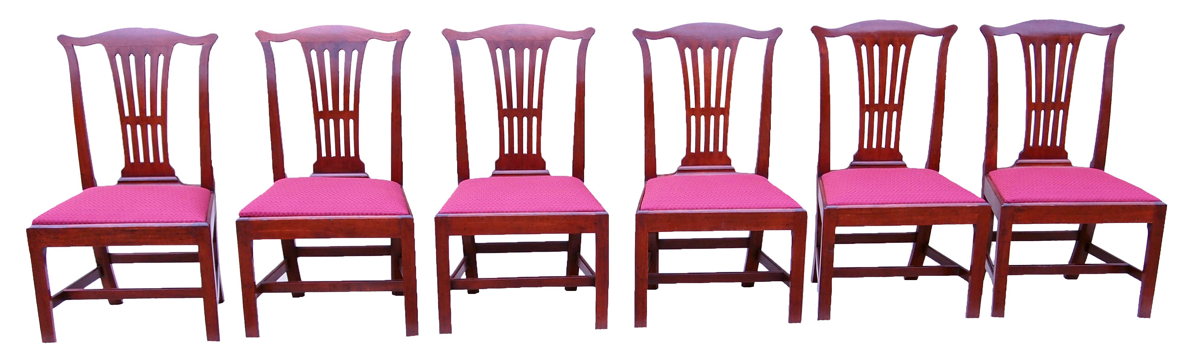 Set of 6 Chippendale Period Mahogany Dining Chairs For Sale 7