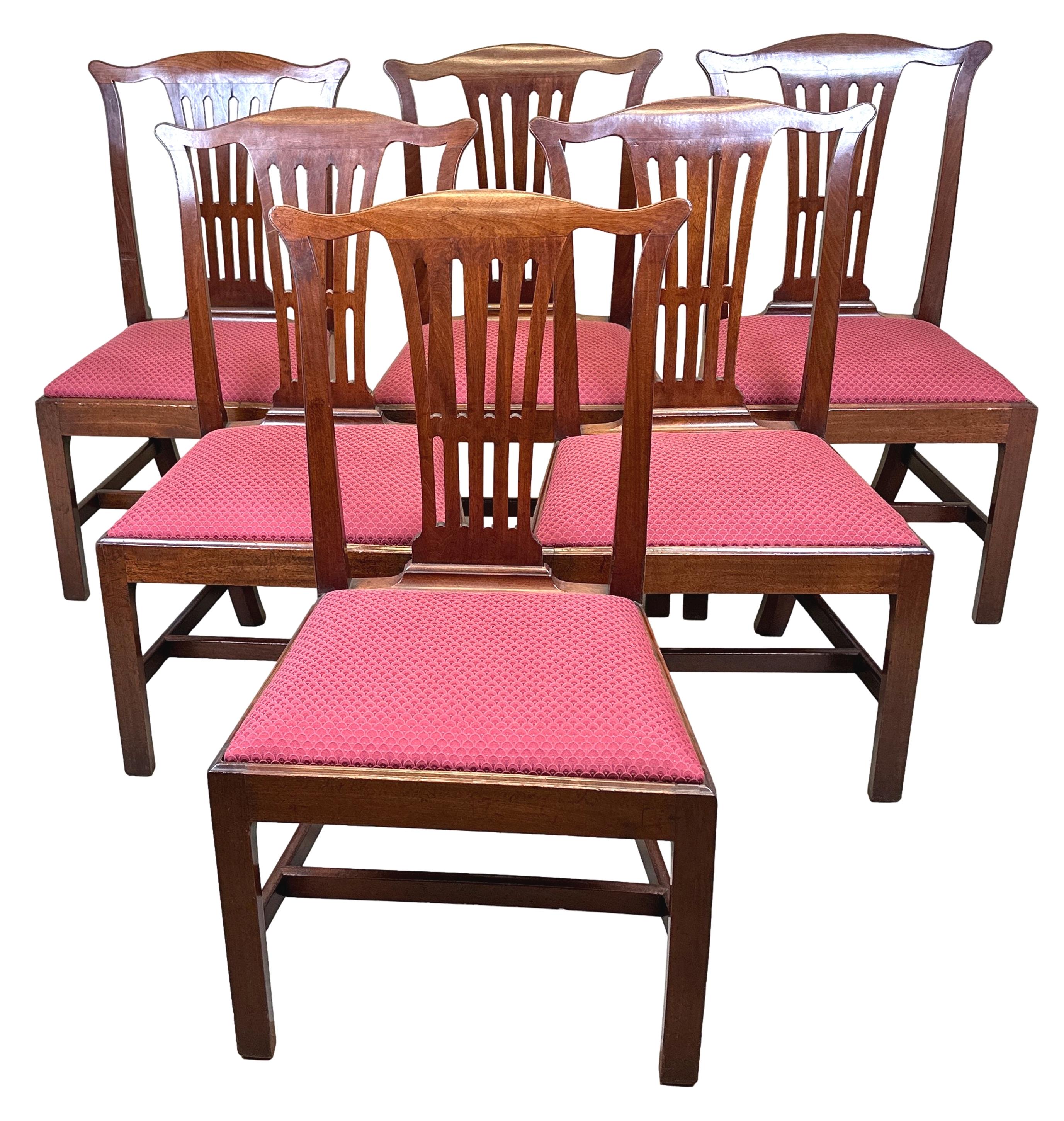 Set of 6 Chippendale Period Mahogany Dining Chairs For Sale 8