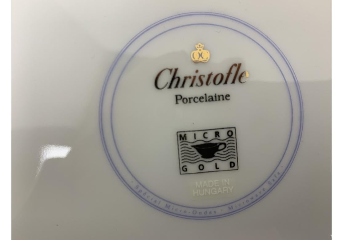 Set Of 6 Christofle Blue Marbled Porcelain Service Plates For Sale 2