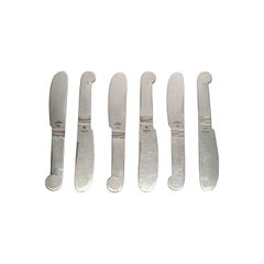 Set of 6 Christofle Luc Lanel Silverplated Pate/Caviar/Butter Knives