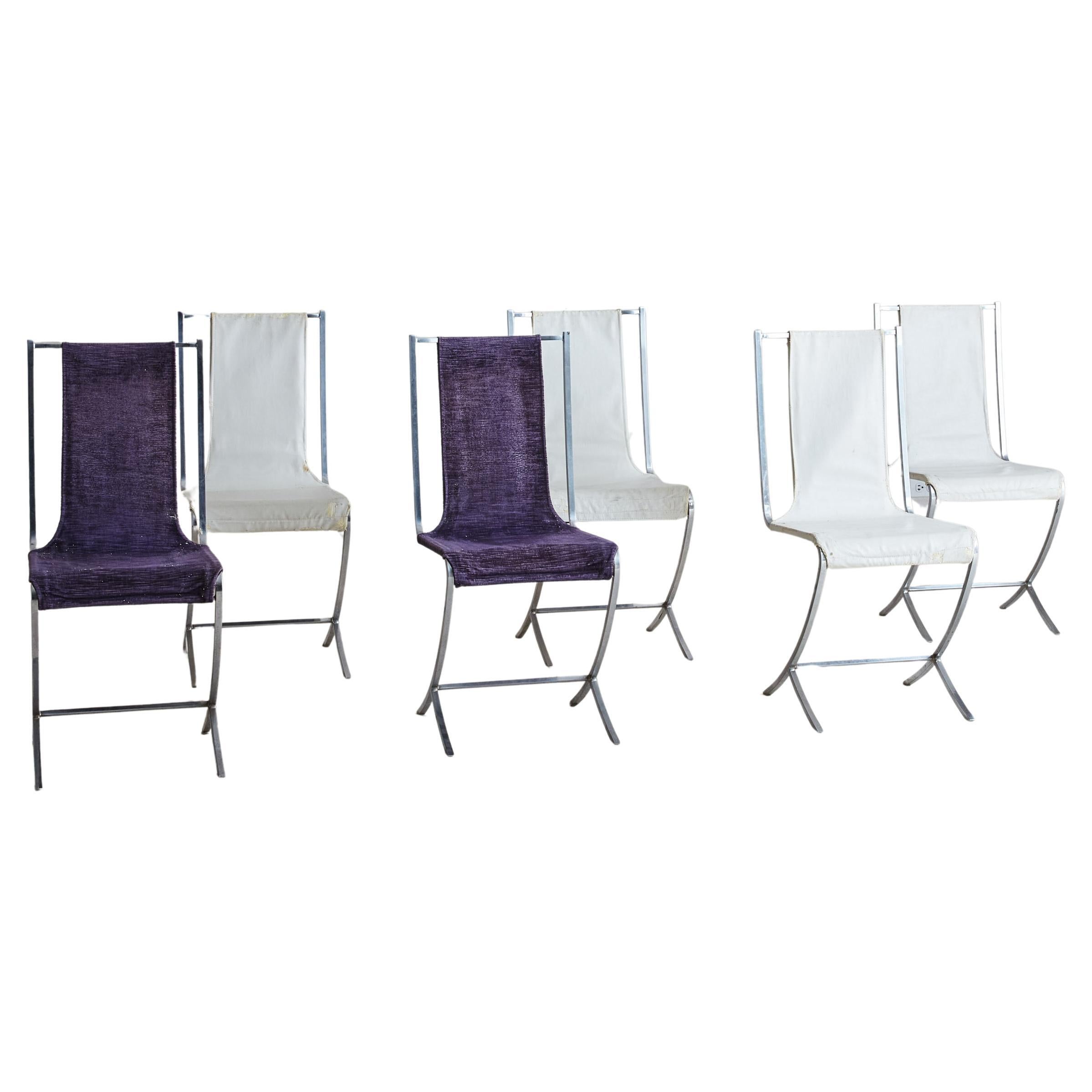 Set of 6 Chrome Dining Chairs by Pierre Cardin for Maison Jansen, France 1970s For Sale