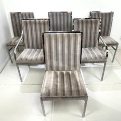 Set of 6 Chrome Dining Chairs in the Style of Pierre Cardin for Dillingham