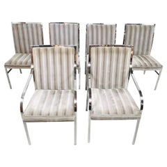 Juego de 6 Sillas de Comedor Cromadas Estilo Pierre Cardin para Dillingham