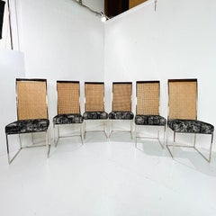 Set of 6 Chrome Milo Baughman Dining Chairs