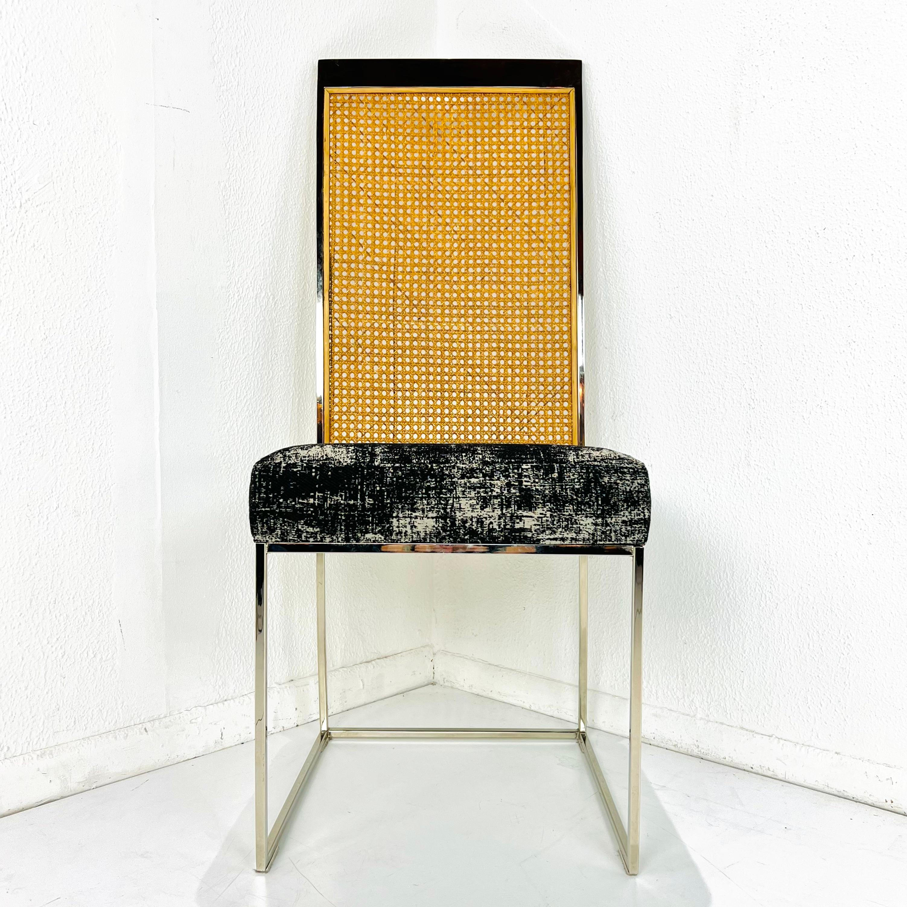 Mid-Century Modern Set of 6 Chrome Milo Baughman Dining Chairs