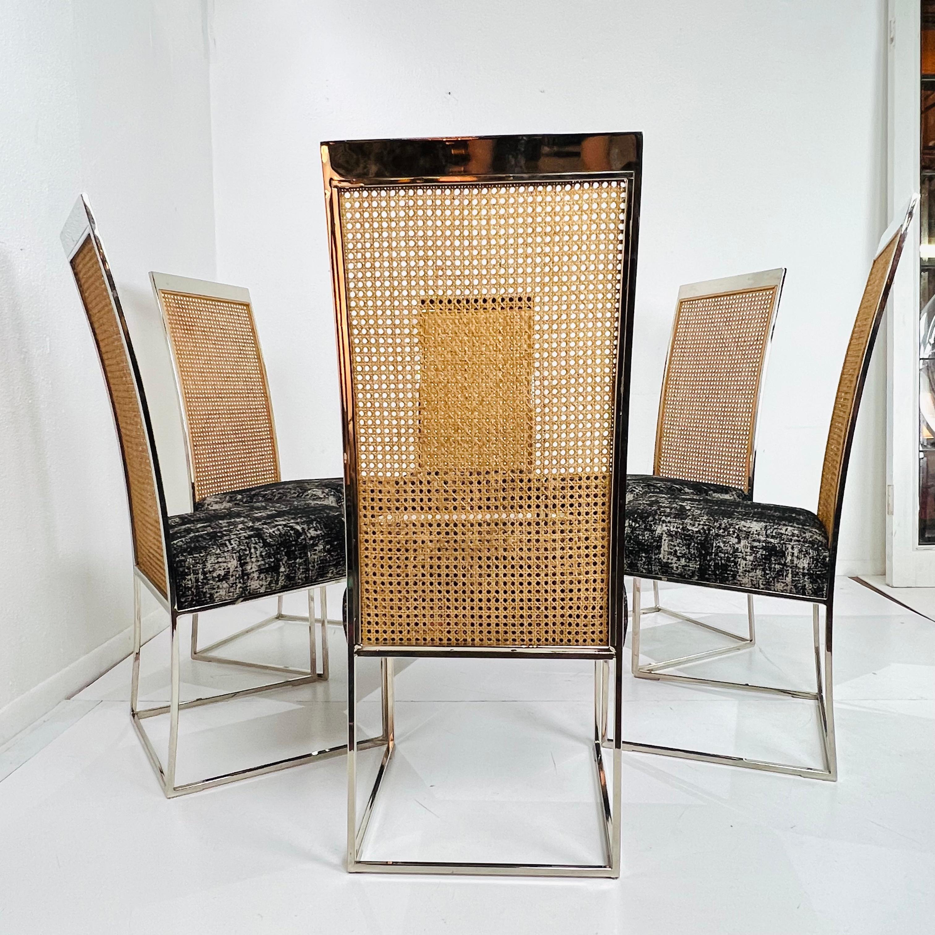 Set of 6 Chrome Milo Baughman Dining Chairs 3