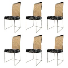 Set of 6 Chrome Milo Baughman Dining Chairs