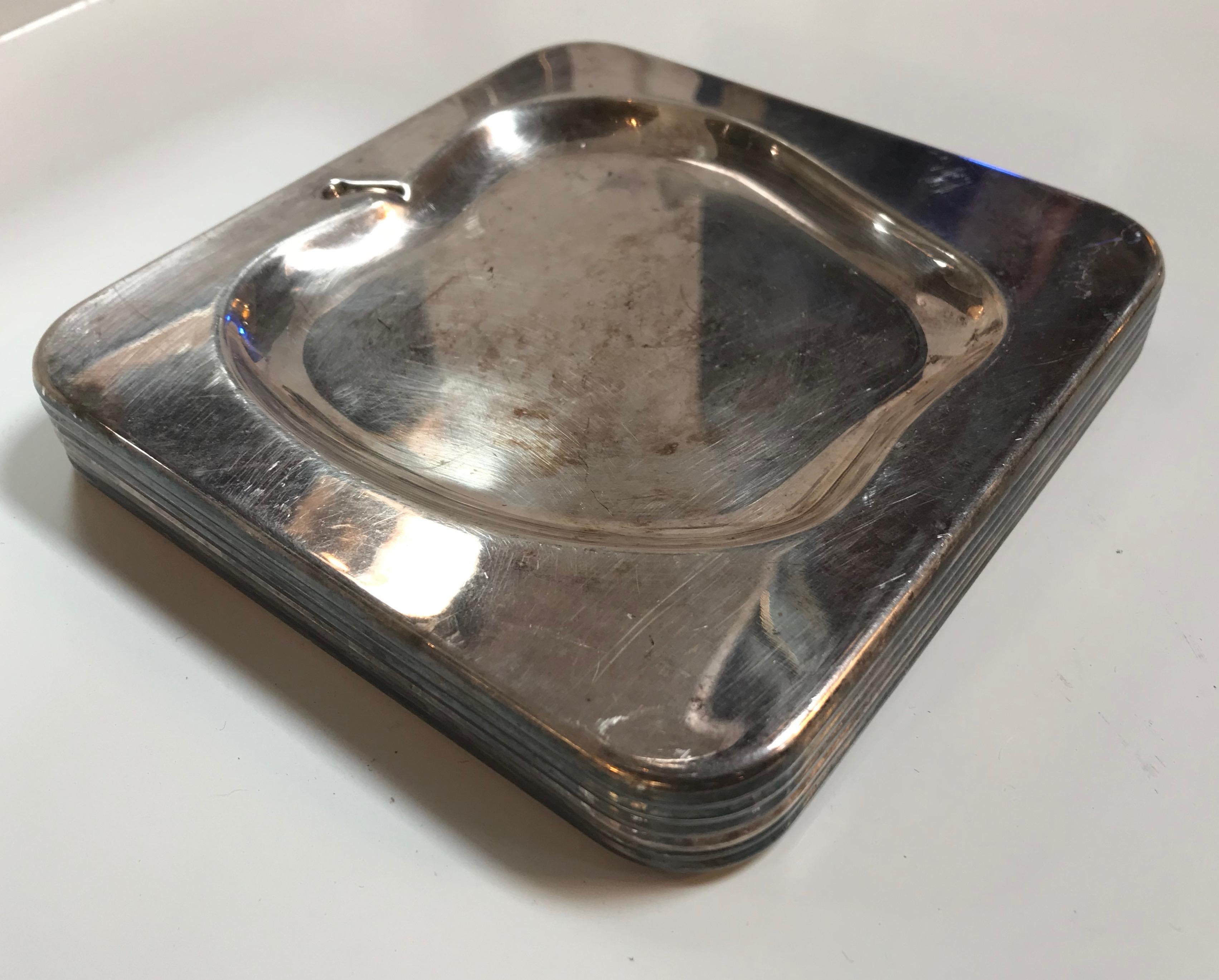 Set of 6 chrome square cocktail plates, Italy, 1970s
The 